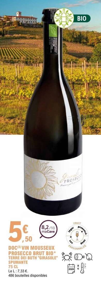 DOCG Vin Mousseux Prosecco Brut Bio