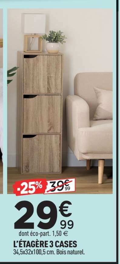L'ÉTAGÈRE 3 CASES