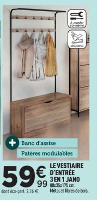 LE VESTIAIRE D'ENTRÉE 3 EN 1 JANO