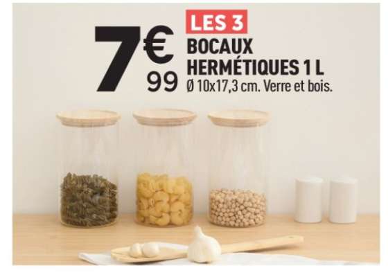 LES 3 BOCaux HERMÉTIQUES 1 L