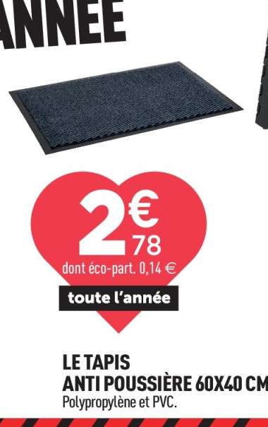 LE TAPIS ANTI-POUSSIÈRE 60X40 CM