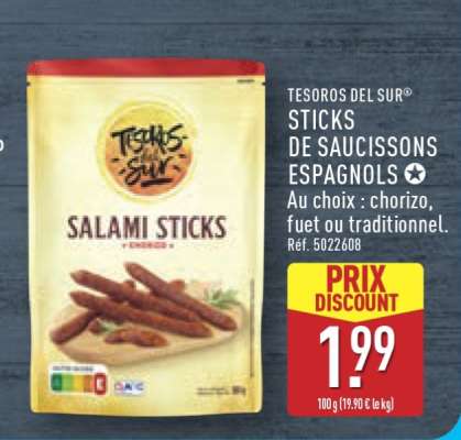 TESOROS DEL SUR® STICKS DE SAUCISSONS ESPAGNOLS