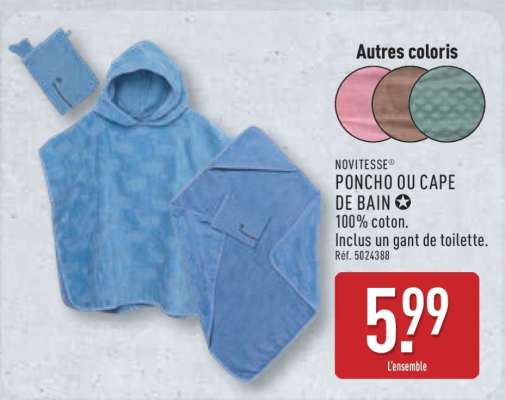 NOVITESSE® PONCHO OU CAPE DE BAIN