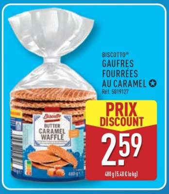 Biscotto Gaufres Fourrées au Caramel