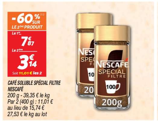 Café Soluble Spécial Filtre Nescafé