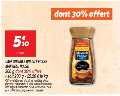 Café Soluble Qualité Filtre Maxwell House
