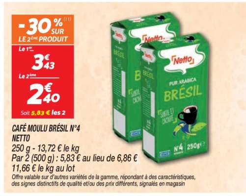 CAFÉ MOULU BRÉSIL N°4 NETTO