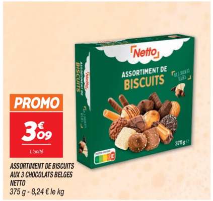 ASSORTIMENT DE BISCUITS AUX 3 CHOCOLATS BELGES NETTO