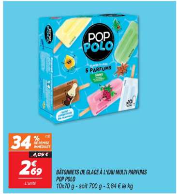 BÂTONNETS DE GLACE À L'EAU MULTI PARFUMS