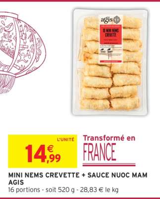 MINI NEMS CREVETTE + SAUCE NUOC MAM AGIS