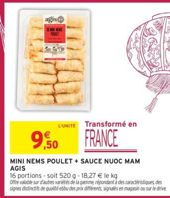 MINI NEMS POULET + SAUCE NUOC MAM AGIS