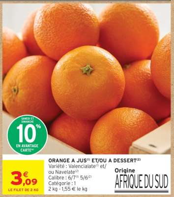 ORANGE A JUS ET/OU A DESSERT