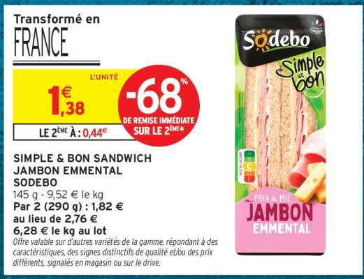 SIMPLE & BON SANDWICH JAMBON EMMENTAL