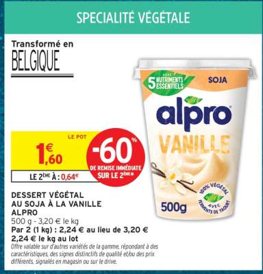 DESSERT VÉGÉTAL AU SOJA À LA VANILLE ALPRO