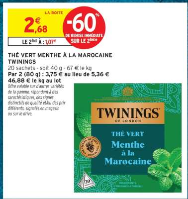 Thé vert menthe à la marocaine TWININGS