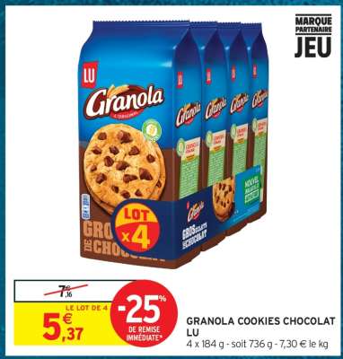GRANOLA COOKIES CHOCOLAT LU
