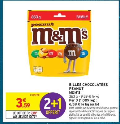 BILLES CHOCOLATÉES PEANUT M&M'S