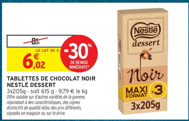 Tablettes De Chocolat Noir Nestle Dessert