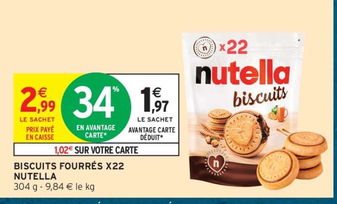 BISCUITS FOURRÉS X22 NUTELLA