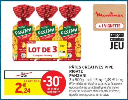 PÂTES CRÉATIVES PIPE RIGATE PANZANI