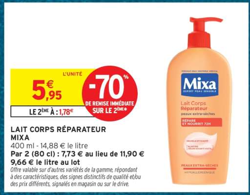 Lait Corps Réparateur Mixa