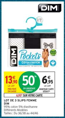 LOT DE 3 SLIPS FEMME DIM