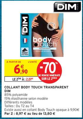 COLLANT BODY TOUCH TRANSPARENT DIM