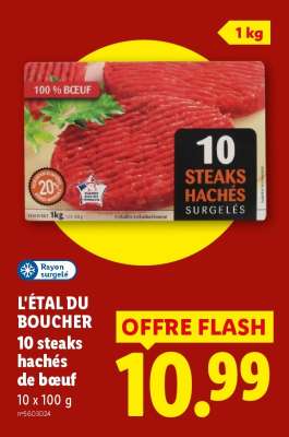 L'ÉTAL DU BOUCHER 10 steaks hachés de boeuf