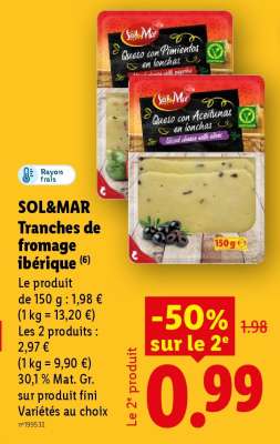 SOL&MAR Tranches de fromage ibérique