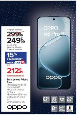 Smartphone A6 pro bleu