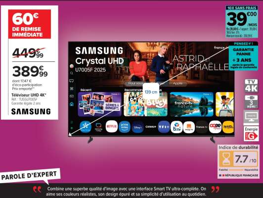 Samsung Crystal UHD U7005F 2025