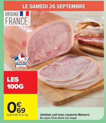 Jambon cuit avec couenne Navarre