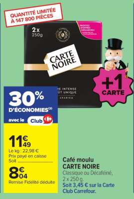 Café Moulu Carte Noire
