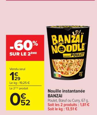 Nouille instantanée BANZAÏ
