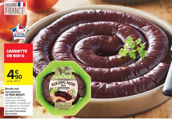 Boudin noir aux pommes LE PERE BENOIT