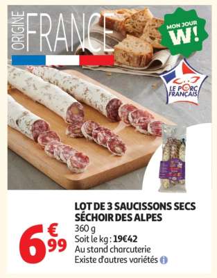 Lot De 3 Saucissons Secs Sechoir Des Alpes