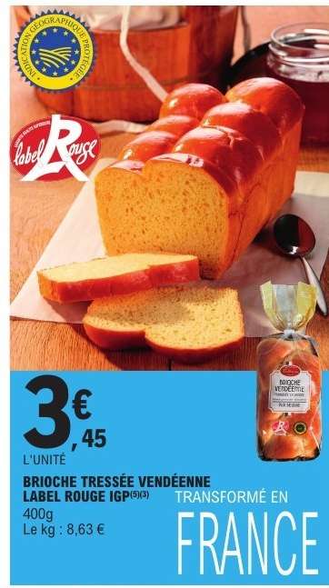 BRIOCHE TRESSÉE VENDÉENNE LABEL ROUGE IGP