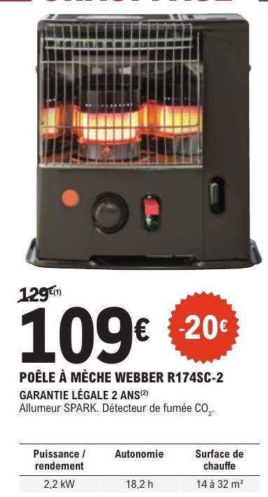 POÊLE À MÈCHE WEBBER R174SC-2