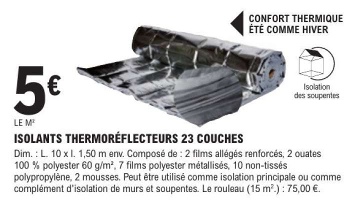 ISOLANTS THERMORÉFLECTEURS 23 COUCHES
