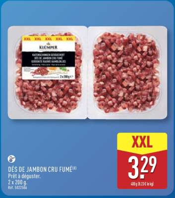 DÉS DE JAMBON CRU FUMÉ