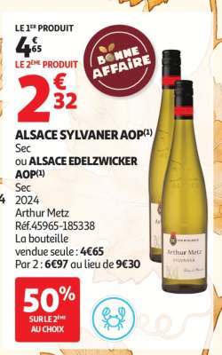 ALSACE SYLVANER AOP ou ALSACE EDELZWICKER AOP