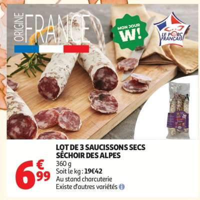 Lot De 3 Saucissons Secs Sechoir Des Alpes
