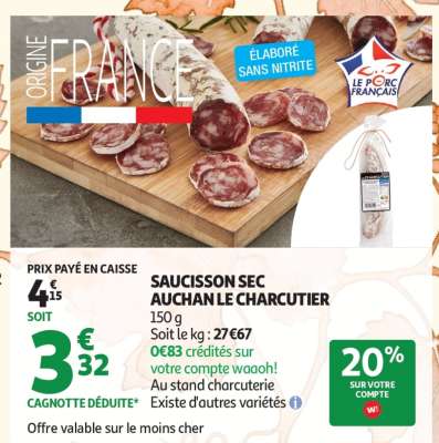Saucisson Sec Auchan Le Charcutier