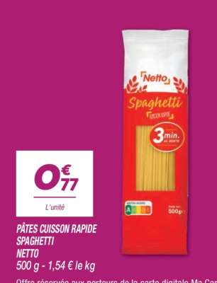 PÂTES CUISSON RAPIDE SPAGHETTI
