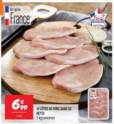 10 CÔTES DE PORC SANS OS NETTO