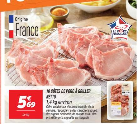 10 CÔTES DE PORC À GRILLER NETTO