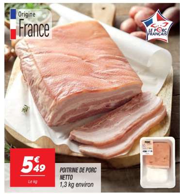 POITRINE DE PORC NETTO