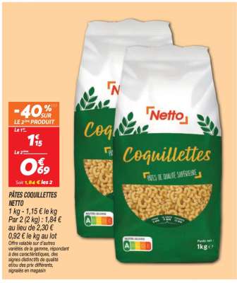 PÂTES COQUILLETTES NETTO