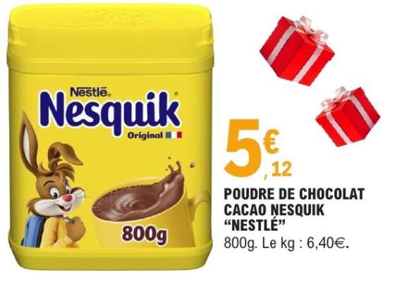 POUDRE DE CHOCOLAT CACAO NESQUIK “NESTLÉ”