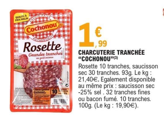 Charcuterie Tranchée Cochonou